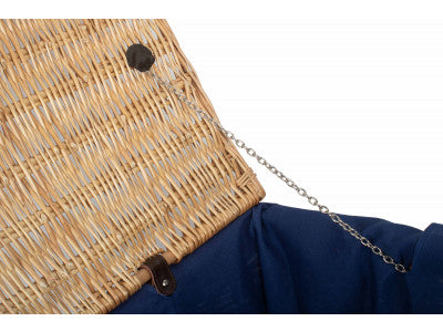 "Basket, 28" ROPE HANDLED TRUNK with NAVY BLUE LINING"