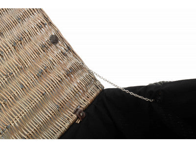 "Basket, 28" ANTIQUE WASH ROPE HANDLED TRUNK with BLACK LINING"