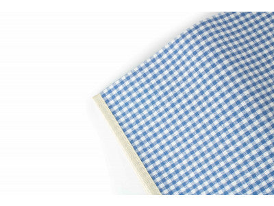 Basket, BLUE & WHITE GINGHAM PICNIC BLANKET