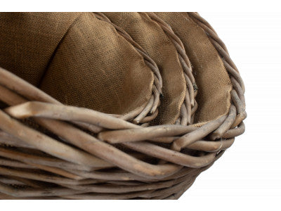 Basket, SET 3 OVAL LOG BASKETS