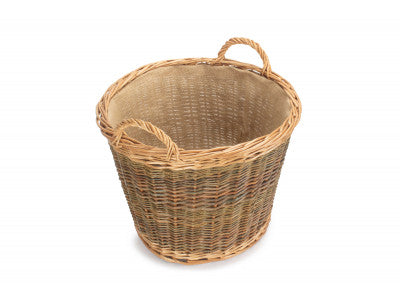 Basket, UNPEELED WILLOW LOG BASKET with LINING