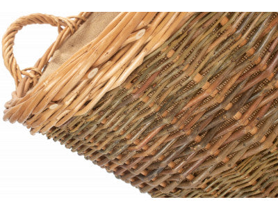 Basket, UNPEELED WILLOW LOG BASKET with LINING