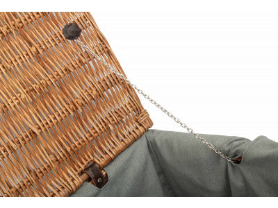 "Basket, 28" DOUBLE STEAMED ROPE HANDLED TRUNK with GREY SAGE LINING"