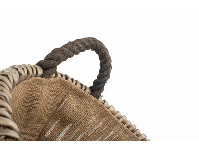 Basket, SMALL ROUND GREY LOG BASKET