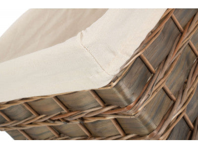 Basket, EXTRA LARGE GREY SCANDI STORAGE BASKET with WHITE LINING