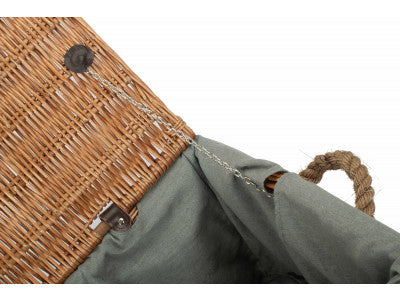 "Basket, 24" DOUBLE STEAMED ROPE HANDLED TRUNK with GREY SAGE LINING"