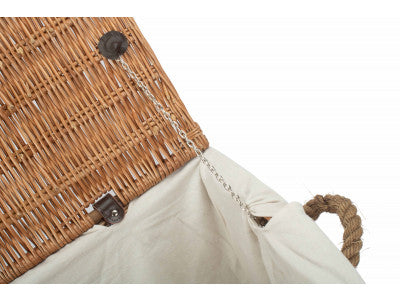 "Basket, 24" DOUBLE STEAMED ROPE HANDLED TRUNK with WHITE LINING"