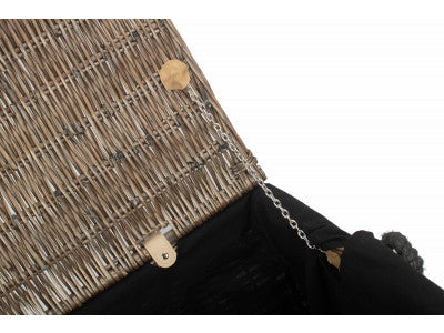 "Basket, 24" ANTIQUE WASH ROPE HANDLED TRUNK with BLACK LINING"