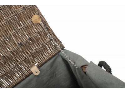 "Basket, 24" ANTIQUE WASH ROPE HANDLED TRUNK with GREY SAGE LINING"