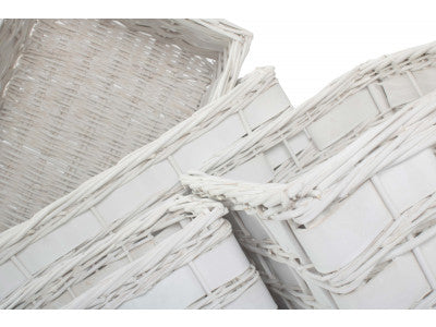 Basket, WHITE SCANDI STORAGE BASKETS SET 4 - UNLINED