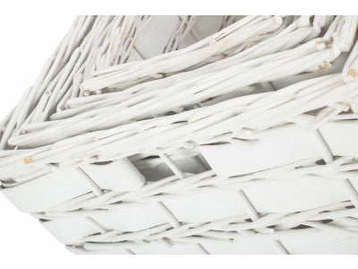 Basket, WHITE SCANDI STORAGE BASKETS SET 4 - UNLINED