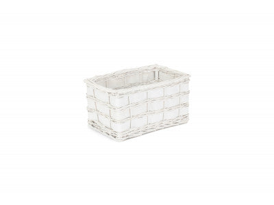 Basket, SMALL WHITE SCANDI STORAGE BASKET - UNLINED