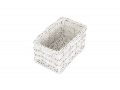 Basket, SMALL WHITE SCANDI STORAGE BASKET - UNLINED