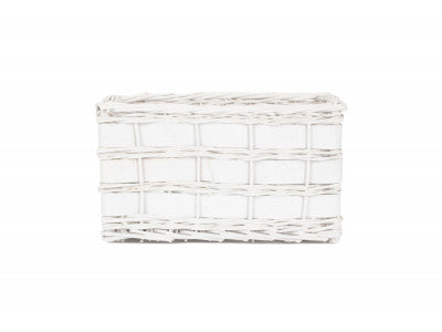 Basket, SMALL WHITE SCANDI STORAGE BASKET - UNLINED