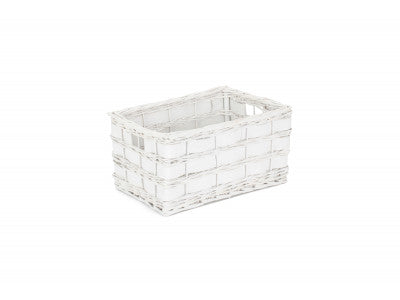 Basket, MEDIUM WHITE SCANDI STORAGE BASKET - UNLINED