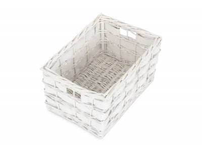 Basket, MEDIUM WHITE SCANDI STORAGE BASKET - UNLINED