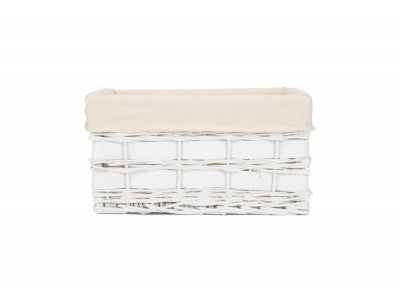 Basket, MEDIUM WHITE SCANDI STORAGE BASKET with WHITE LINING
