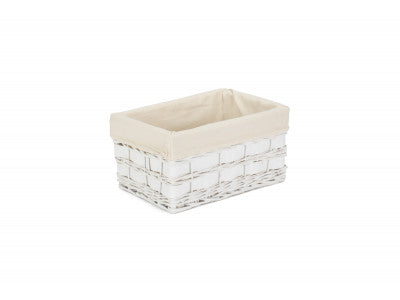 Basket, MEDIUM WHITE SCANDI STORAGE BASKET with WHITE LINING