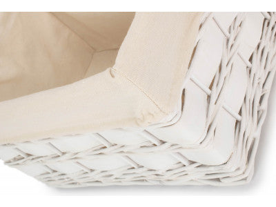 Basket, MEDIUM WHITE SCANDI STORAGE BASKET with WHITE LINING