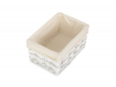 Basket, MEDIUM WHITE SCANDI STORAGE BASKET with WHITE LINING
