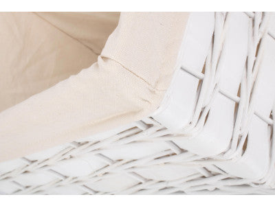 Basket, LARGE WHITE SCANDI STORAGE BASKET with WHITE LINING