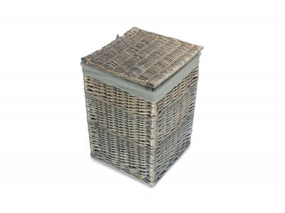 Basket, SMALL SQUARE LAUNDRY BASKET with GREY SAGE LINING