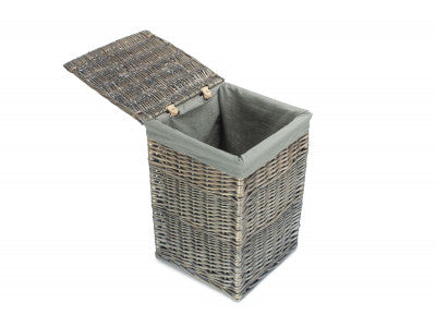 Basket, SMALL SQUARE LAUNDRY BASKET with GREY SAGE LINING
