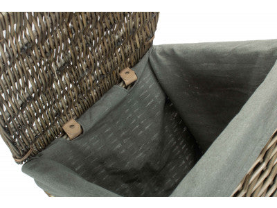 Basket, SMALL SQUARE LAUNDRY BASKET with GREY SAGE LINING