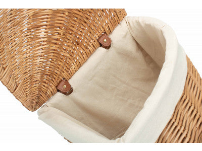 Basket, SMALL LIGHT STEAMED CORNER LINEN BASKET with WHITE LINING
