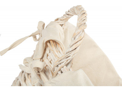 Basket, WHITE FINISH WASH BASKET with WHITE LINING