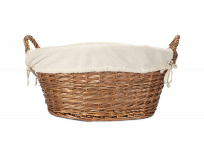 Basket, LIGHT STEAMED WASH BASKET with WHITE LINING