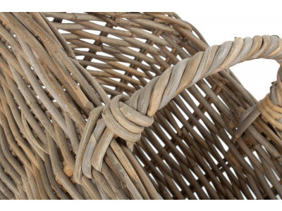 Basket, GREY RATTAN KINDLING BASKET