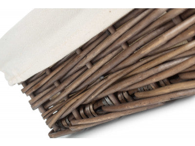 Basket, LARGE LINED ANTIQUE WASH STRAIGHT SIDED TRAY