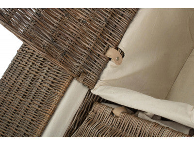 Basket, Set of 3 ANTIQUE WASH FINISH STORAGE HAMPER with WHITE LINING