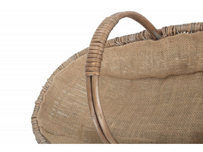 Basket, SMALL SHALLOW ANTIQUE WASH LINED TRUG
