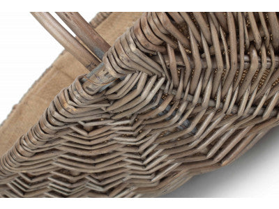 Basket, MEDIUM SHALLOW ANTIQUE WASH LINED TRUG