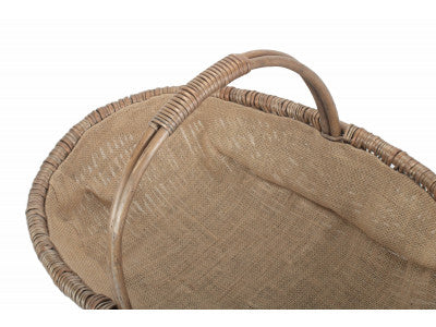 Basket, LARGE SHALLOW ANTIQUE WASH LINED TRUG