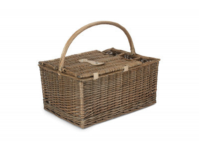 Basket, ANTIQUE WASH LIDDED 4 PERSON HAMPER