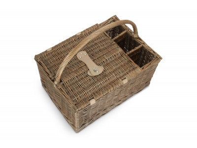 Basket, ANTIQUE WASH LIDDED 4 PERSON HAMPER