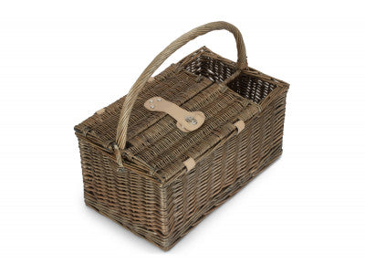 Basket, ANTIQUE WASH LIDDED 2 PERSON HAMPER