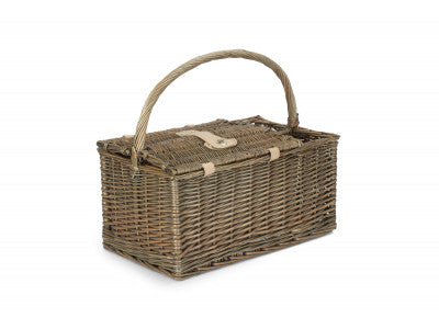 Basket, ANTIQUE WASH LIDDED 2 PERSON HAMPER