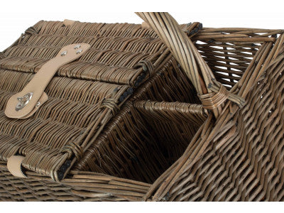 Basket, ANTIQUE WASH LIDDED 2 PERSON HAMPER