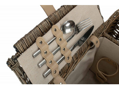 Basket, ANTIQUE WASH LIDDED 2 PERSON HAMPER
