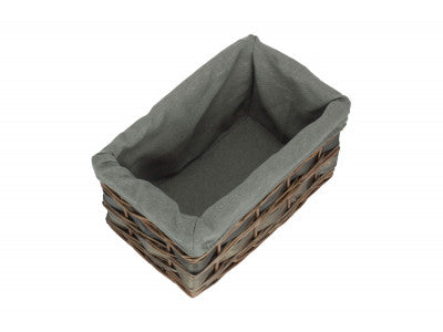 Basket, SMALL GREY SCANDI STORAGE BASKET with GREY SAGE LINING