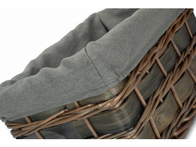 Basket, SMALL GREY SCANDI STORAGE BASKET with GREY SAGE LINING