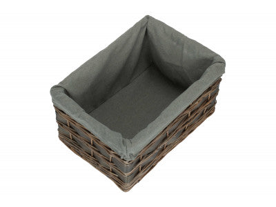 Basket, MEDIUM GREY SCANDI STORAGE BASKET with GREY SAGE LINING