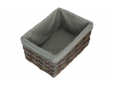 Basket, LARGE GREY SCANDI STORAGE BASKET with GREY SAGE LINING