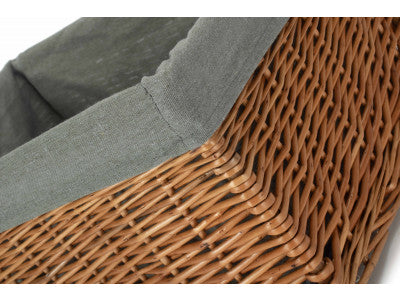 Basket, EXTRA LARGE DOUBLE STEAMED STORAGE BASKET with GREY SAGE LINING