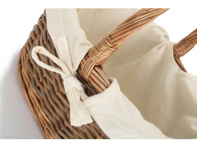 Basket, SIZE 1 OVAL UNPLEELED WILLOW SHOPPER with WHITE LINING