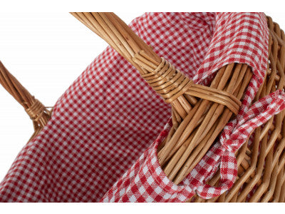 Basket, LARGE DELUXE SHOPPER with RED & WHITE CHECKED LINING